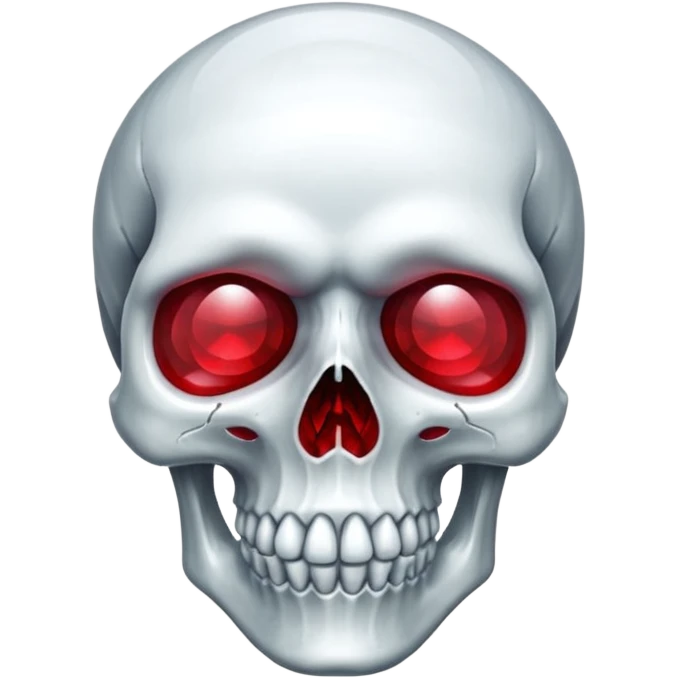 Crystallic skull with red ruby crystal eyes emoji