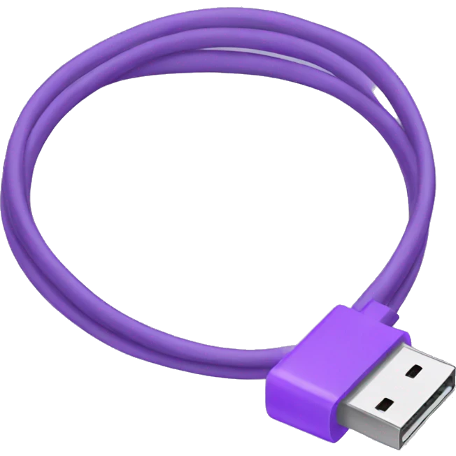 Purple usb cable emoji
