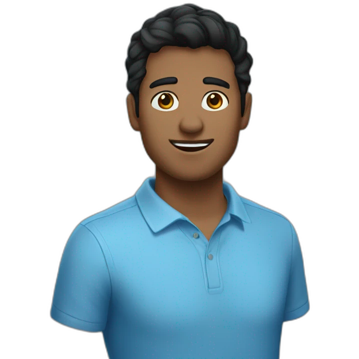 "Black-haired guy in blue shirt" emoji