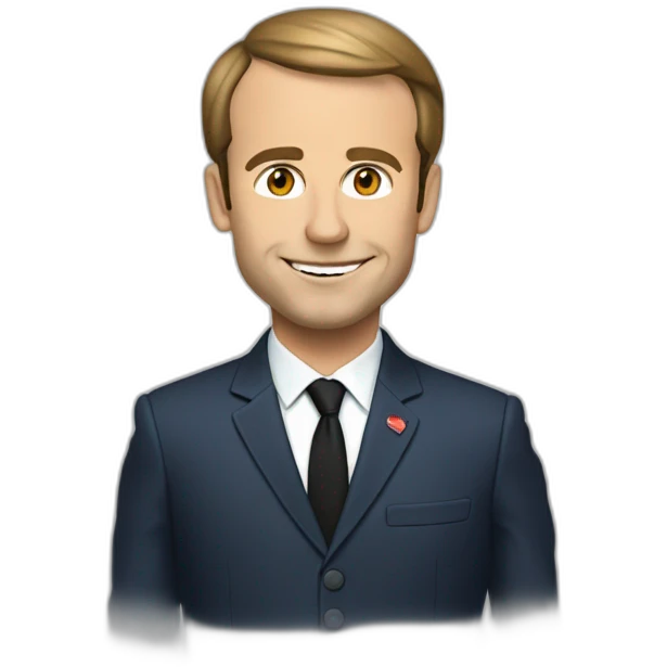 Macron avec un ordinateur emoji