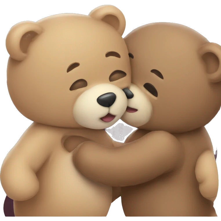 teddy bear kissing another teddy bear emoji