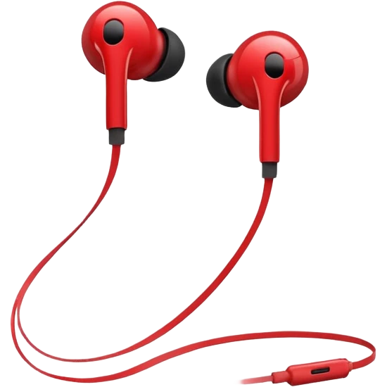 EarPods headphones, red emoji