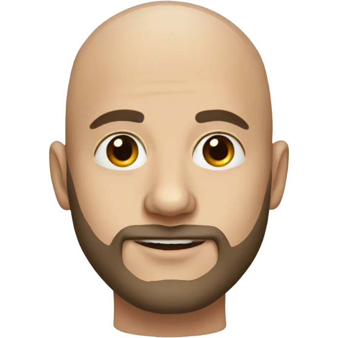 realistic portrait of bald male with beard emoji