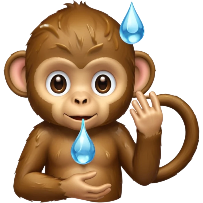 Monkey water drop emoji