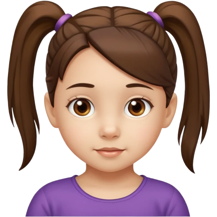 una chica pequeña con una cola de caballo de 4 años emoji