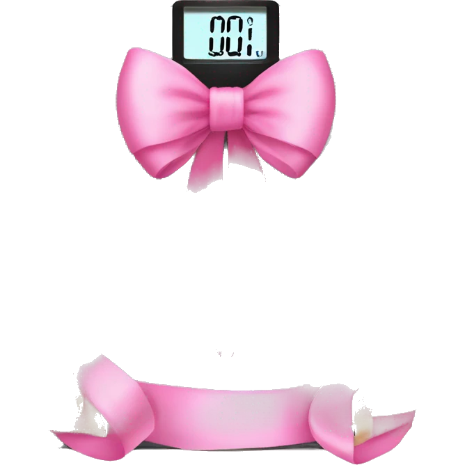 Body weight scale with a pink bow  emoji