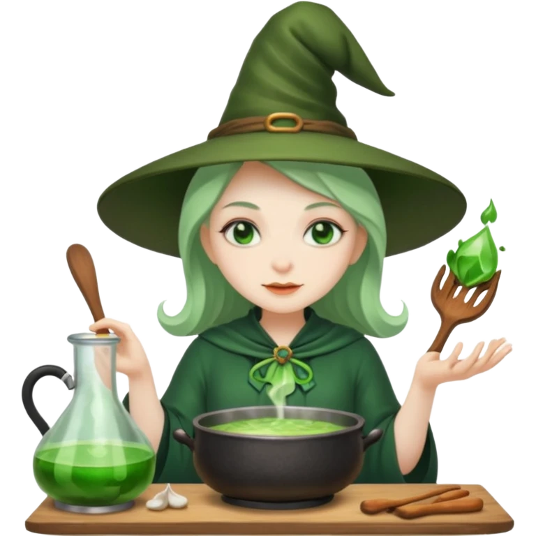 green witch cooking potion emoji