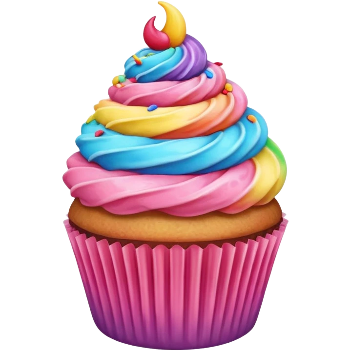 Cupcake with pink icing emoji