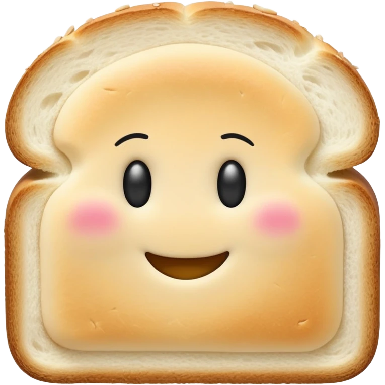 Slice of white bread with a smiley face, Bimbo bread emoji