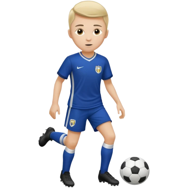 A soccer Player, WHO only hast a head and one foot beneath the head emoji