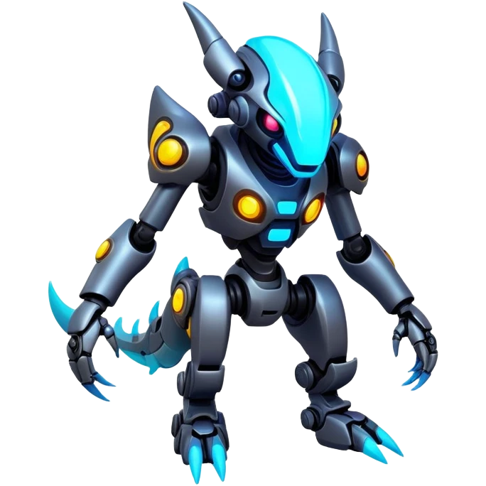 modern colorful neon-colored Fakémon-Protogen-creature (full body) emoji