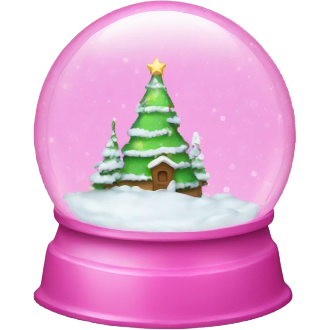 Pink Christmas snow globe emoji