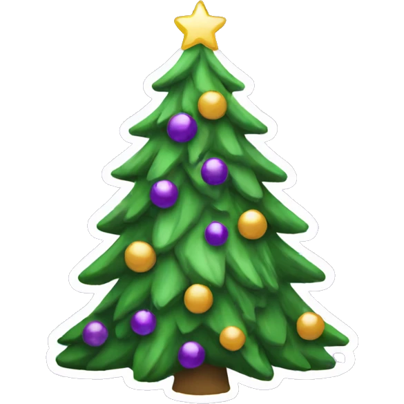 Christmas tree with purple  emoji