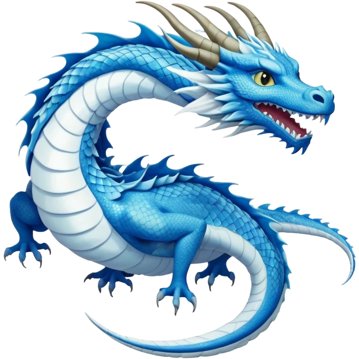 Blue and white dragon Haku from Spirited Away emoji