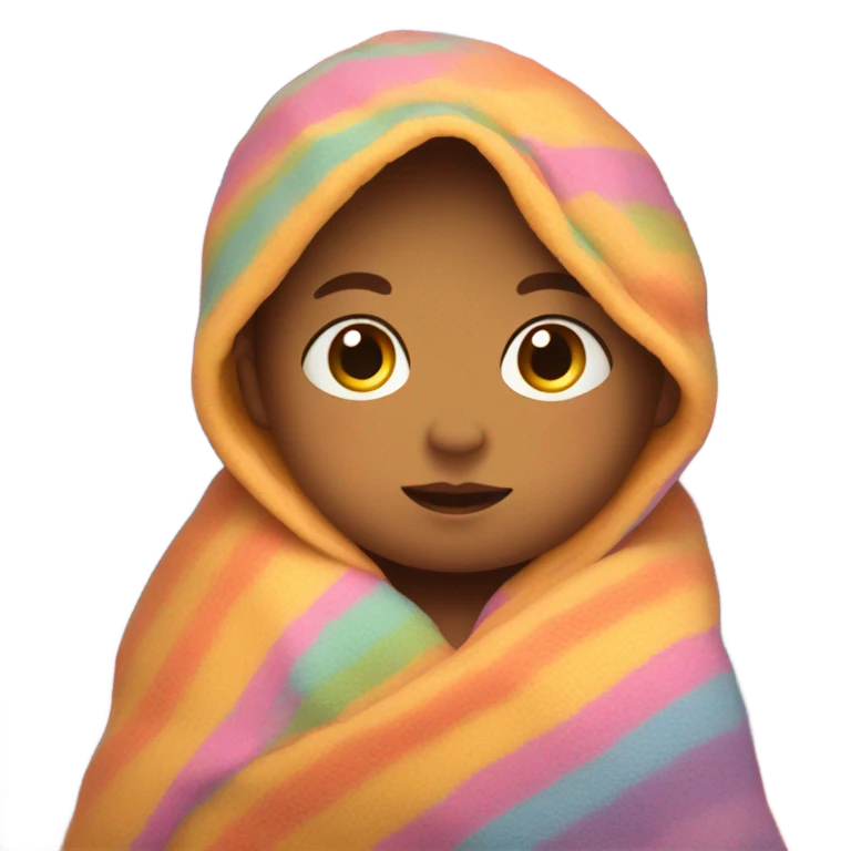 Baby wrapped in blanket emoji