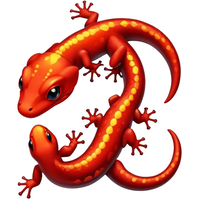 salamander black with fiery red flashes on the scales emoji