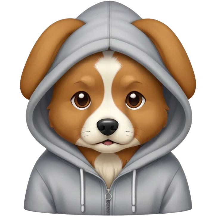 Dog wearing a hoodie emoji