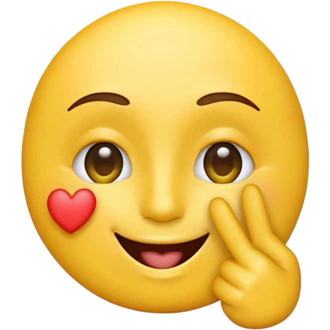 Kissing face with a peace sign emoji