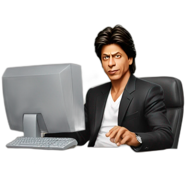 shah rukh khan with computer emoji