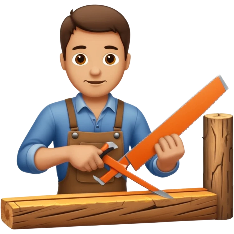 Homme scie du bois emoji