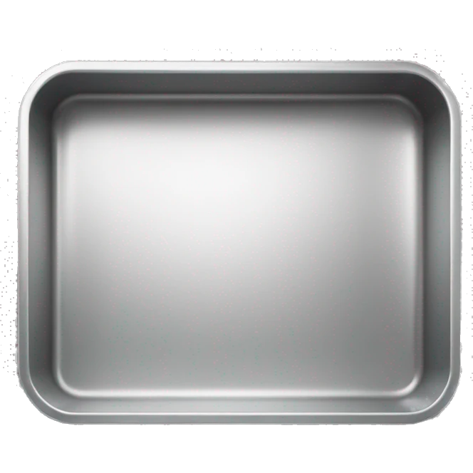 Realistic metallic silver baking pan flat emoji