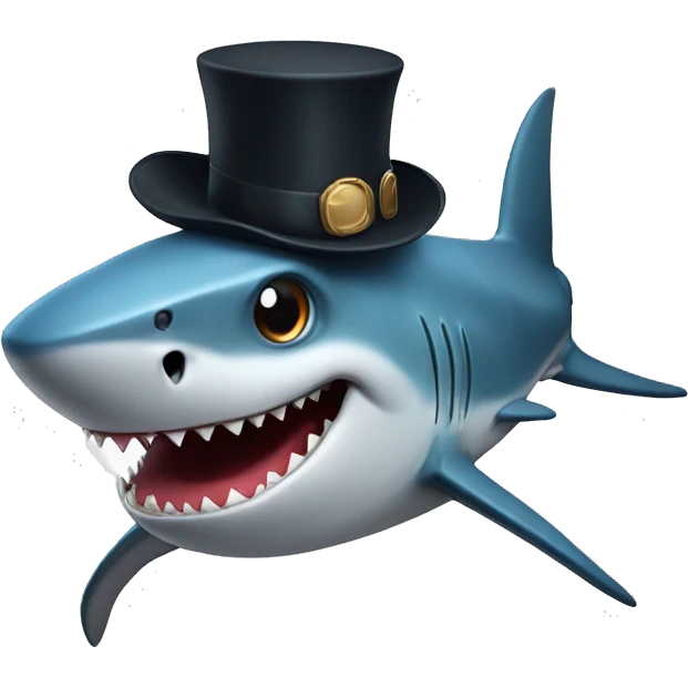 shark with tophat emoji
