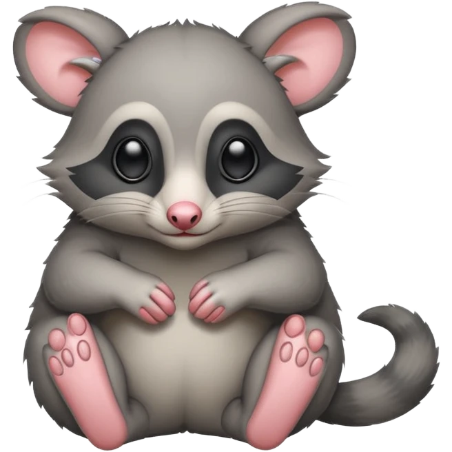 Possum cover its eyes with its paws  emoji