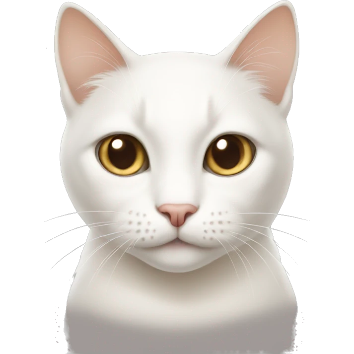 White cat with beige markings emoji