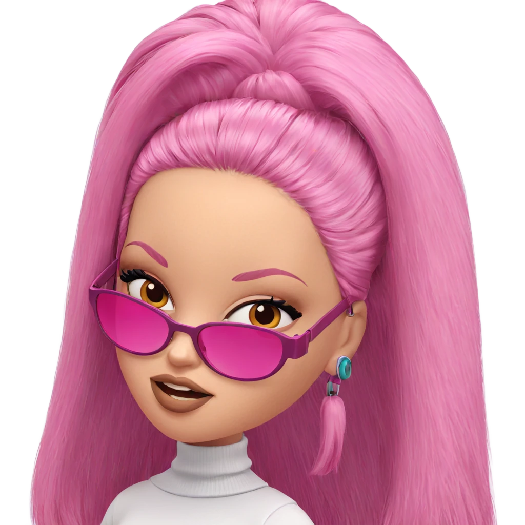 pink-haired girl in sunglasses emoji
