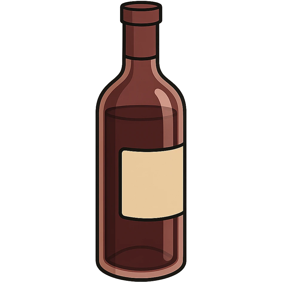 flat toon style wine bottle emoji