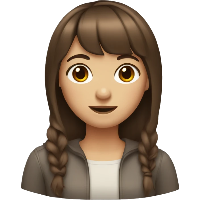 girl with brown hair and bangs  emoji