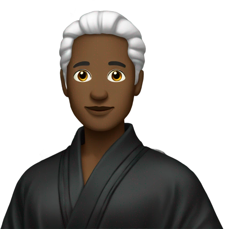 black silk robe with black fur emoji