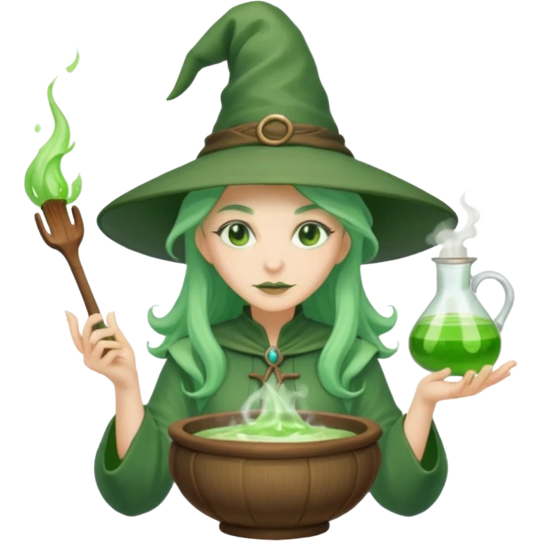 green witch cooking potion emoji