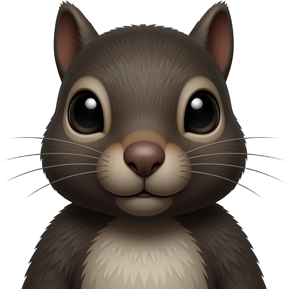 black squirrel head and neck emoji