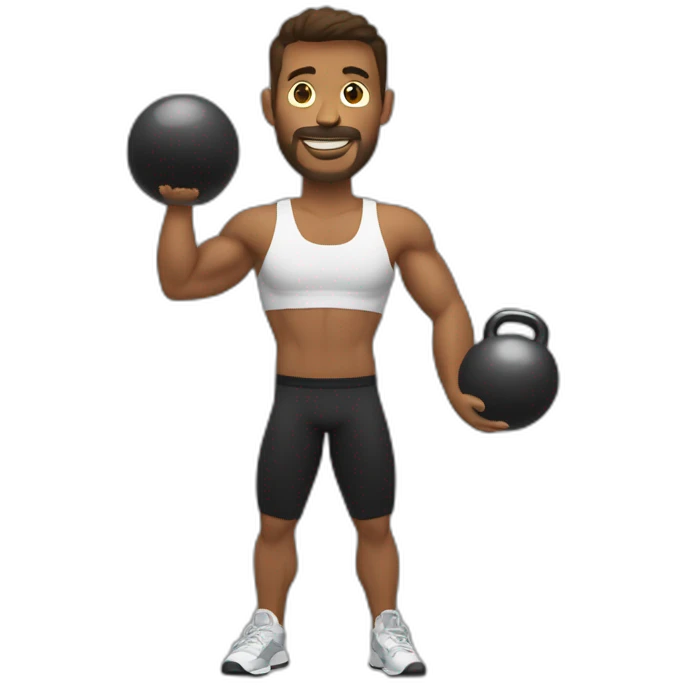 deportista con una kettlebell emoji