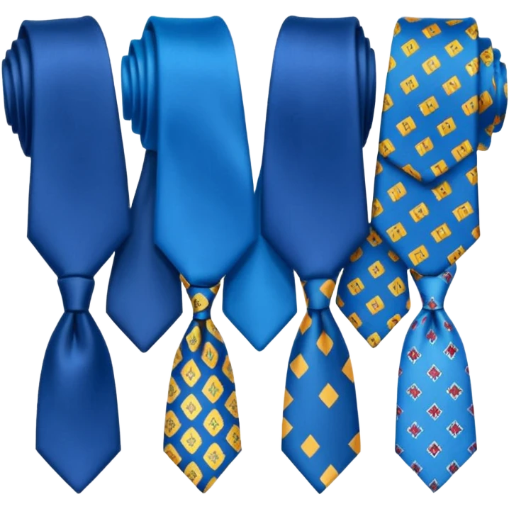 Blue nect ties and hats emoji
