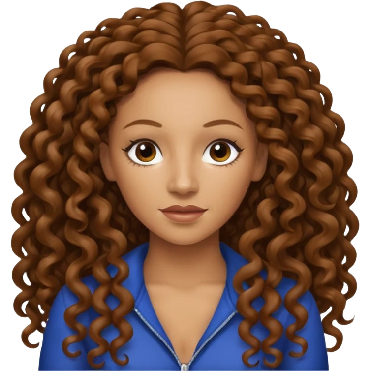 Mel B with brown long curly hair emoji