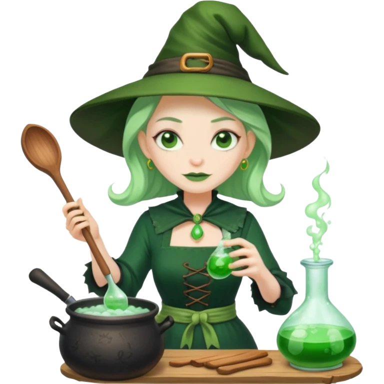 green witch cooking potion emoji