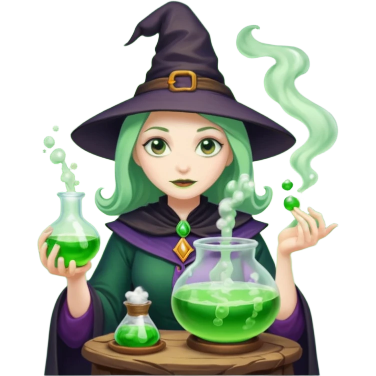 green witch cooking potion emoji