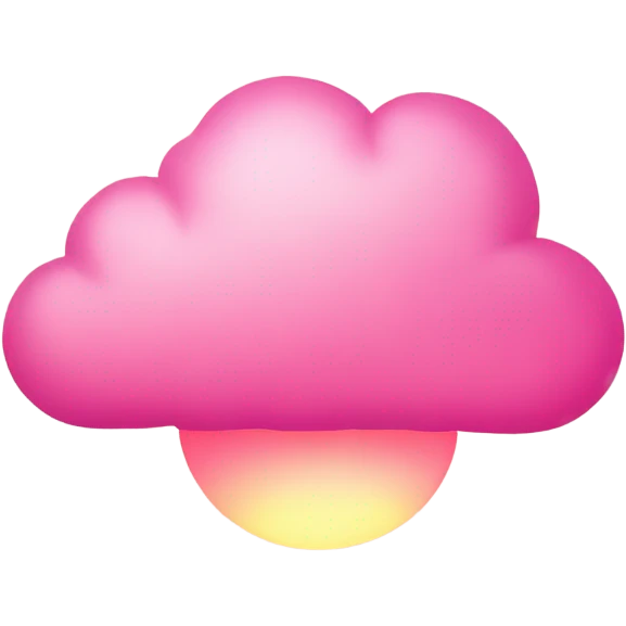 Light-pink Cloud with a hot pink sun behind it emoji