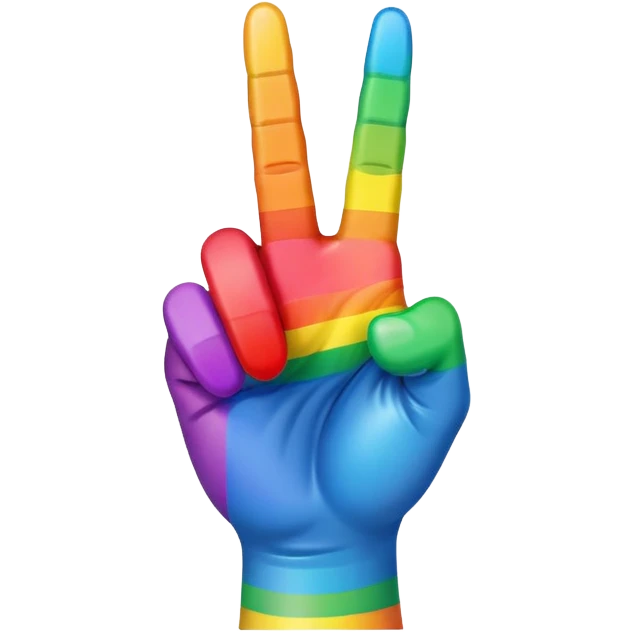 Rainbow middle finger emoji