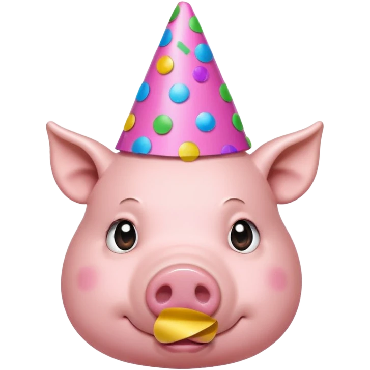 Party Pig – small pig with cone party hat and confetti emoji