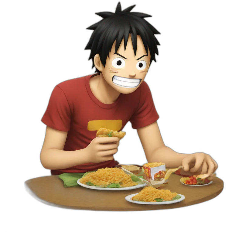 Luffy eating emoji