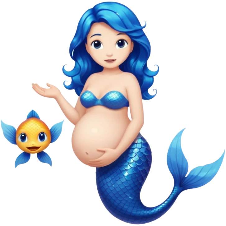 very heavily pregnant overdue mermaid emoji