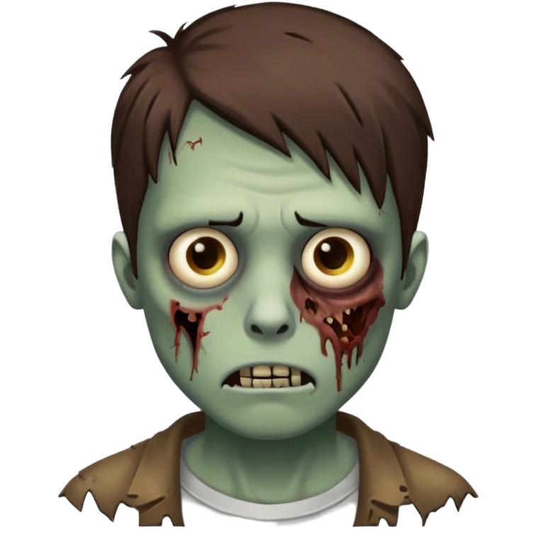 zombie, emo guy, with dark circles under his eyes and brown hair emoji