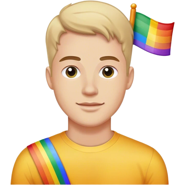 white man with rainbow flag emoji