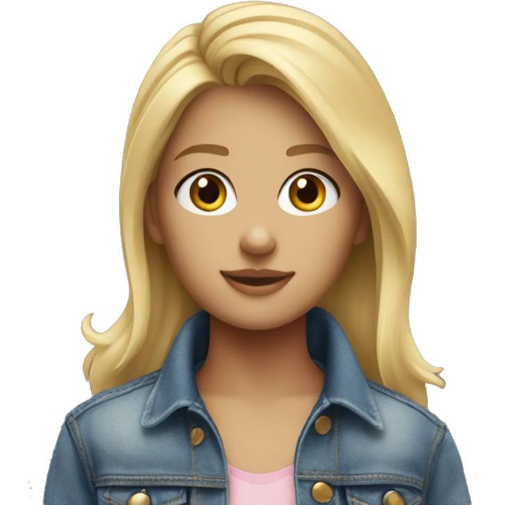 blonde girl in denim jacket emoji