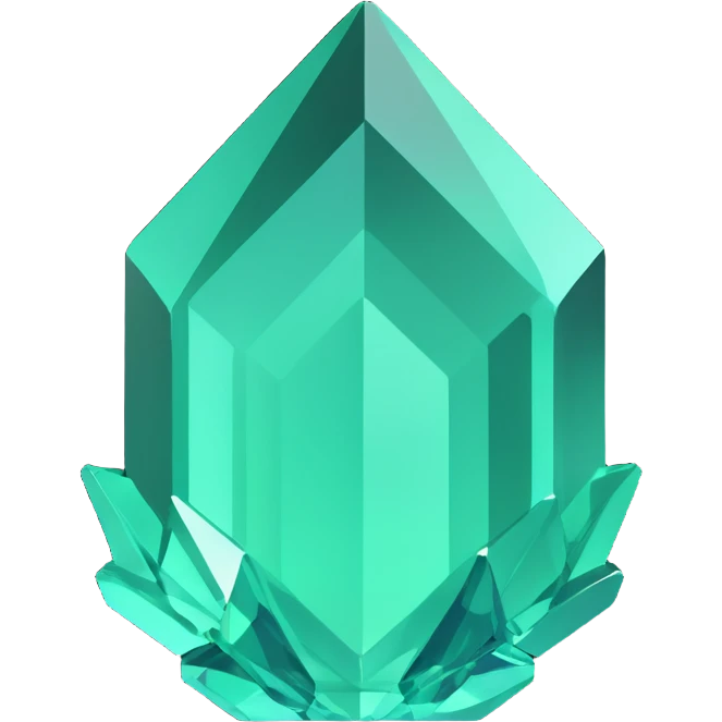crystal icon, 3D model, emerald green emoji