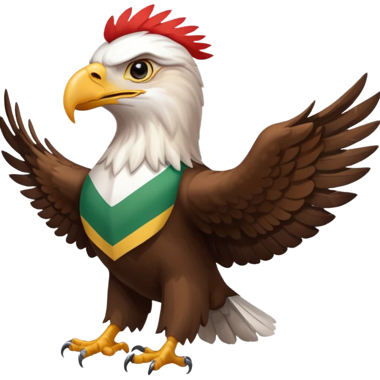 an eagle with its back turned and the Kurdistan flag on its back emoji