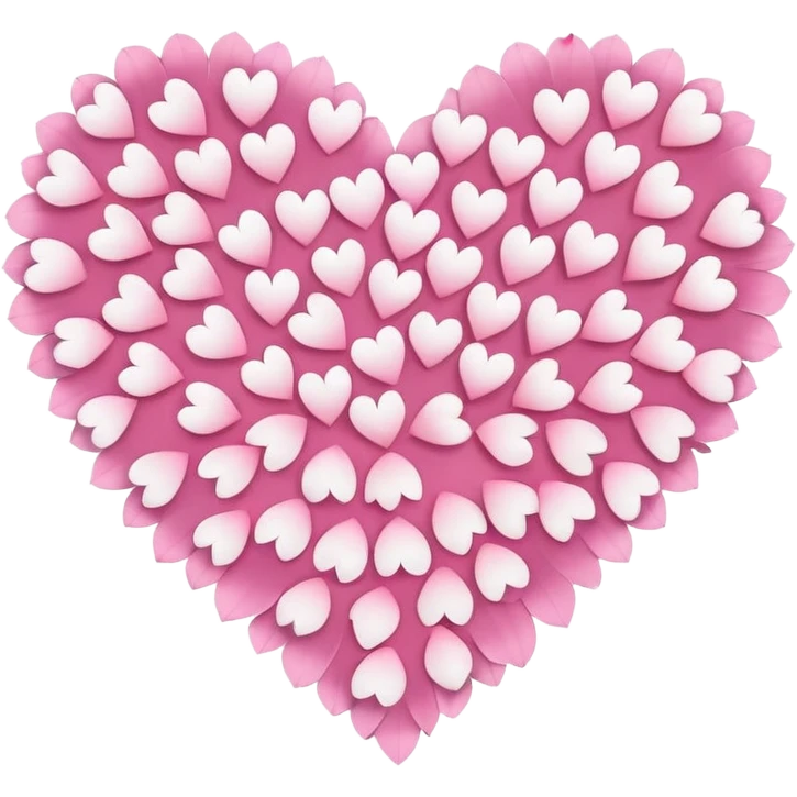 halloween s heart, heart made of white halloween petals with pink accents emoji